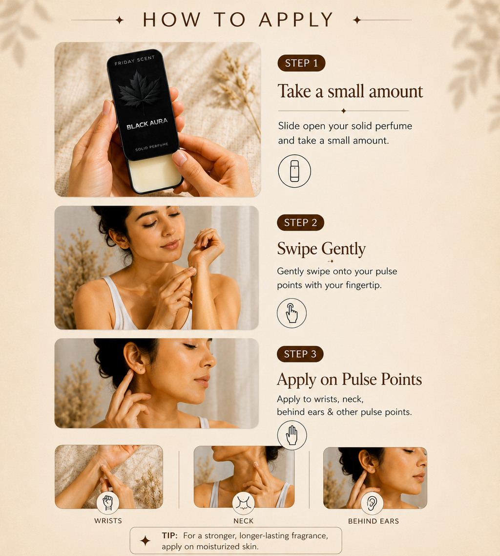 BLACK AURA Solid Perfume – Bold, Dark & Long-Lasting