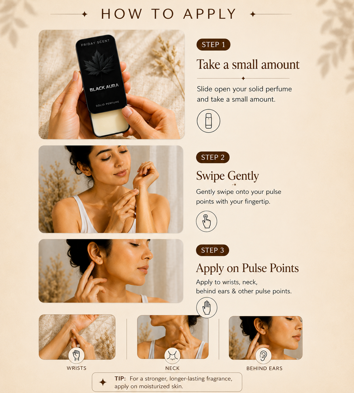 BLACK AURA Solid Perfume – Bold, Dark & Long-Lasting